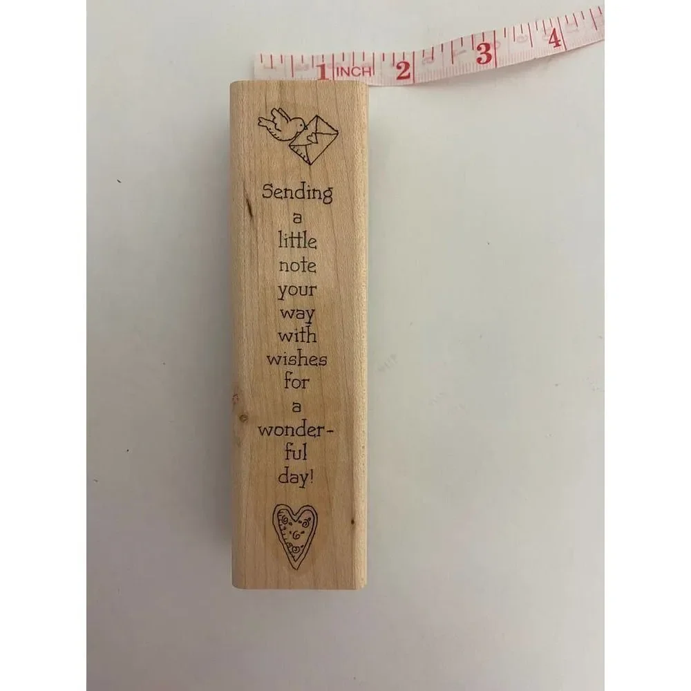 Wood Rubber Stamp Bird Letter Sending A Little Note Your Way Scrapbooking